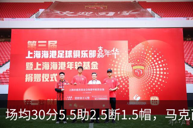 场均30分5.5助2.5断1.5帽，马克西开季两场命中率50%